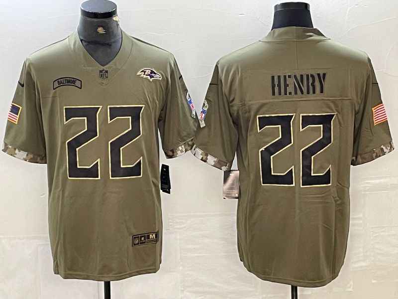 Men Baltimore Ravens 22 Henry 2024 Nike Green Limited NFL Jersey